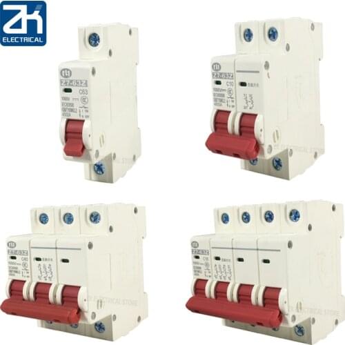 Mini 1P/2P/3P/4P DC 1000V Solar circuit breaker, 6A, 10A, 16A, 20a, 25a, 32A, 40A, 50A, 63A DC, MCB for PV system