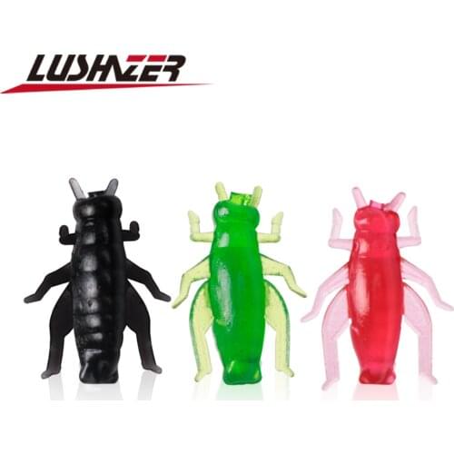 50pcs/lot LUSHAZER fishing soft lure 0.65g 2cm cheap fishing lure maggot worm insect soft bait herring lure carp bait