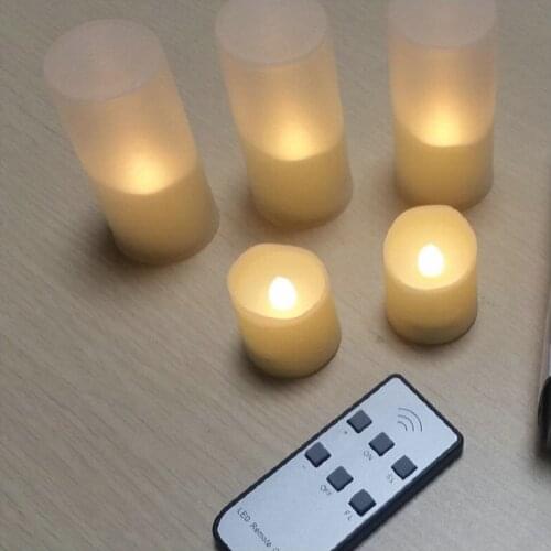 Set of 6 rechargeable flameless wavy edge Candle w/Remote controller Timer LED Tealight Votive Candles Home Bar decor-Warm white
