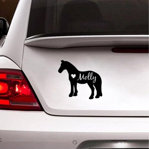 Horse Decal Personalized Name Vinyl Sticker , Custom Animal Horse Silhouette Pony Removable Decals Car Window Laptop Art Decor