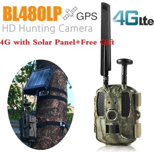 Night Vision 4G Hunting Camera With Solar Panel Trail Scouting Photo Traps Email MMS GPS Time Lapse Hunter Cam Fast Transferring