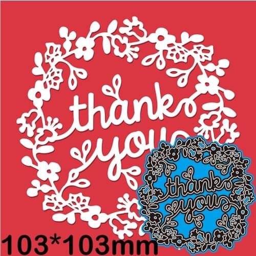 Cutting Dies Thanksgiving Flower Circle Hollow Metal for DIY Scrapbooking Photo Album Embossing Paper Card 103*103mm