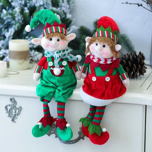 Plush Elf Elves Dolls Toy Christmas Tree Ornaments New Year Gifts Xmas Decor Doll New