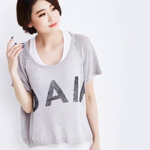 Women sweater 2018 new Fashion autumn pullover Simple loose knitted openwork letters batwing sleeve,,T3221