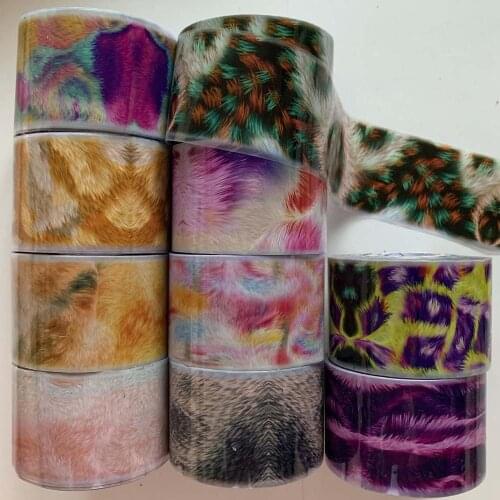 10rolls 4cm*120m Nail Leopard Foils Stylish Cheetah Animal Fair Nail Sticker Decals Transfer Foil Slider Designs
