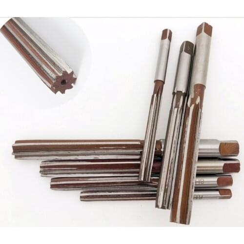 10pcs/set straight shank hand reamer 3/4/5/6/7/8/9/10/11/12mm H7 H8 9SiCr 6flute Manual-purpose Tools