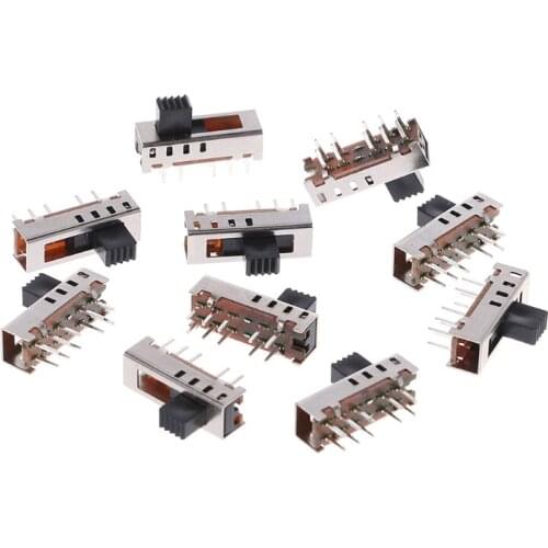 10Pcs SS24E01-G5 Slide Switches Vertical 0.5A 10 Pin 4 Position Toggle Switch