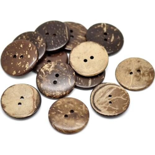 13-50mm Brown Coconut Shell Sewing Buttons 2 Holes Round Button For Clothing Scrapbooking Garment Sewing Accessories DIY Crafts