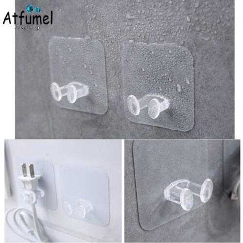 20Pcs Adhesive Jewelry Storage Hanger Hook Transperant Wall Key Plug Necklace Holder Home Room Wall Door Organizer Hanger Hook