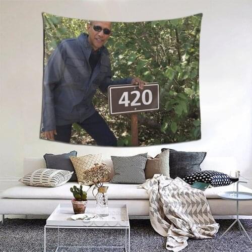 420 Obama Tapestry Meme Tapestry Wall Bedspread Bohemian Home Decor For Bedroom Dorm