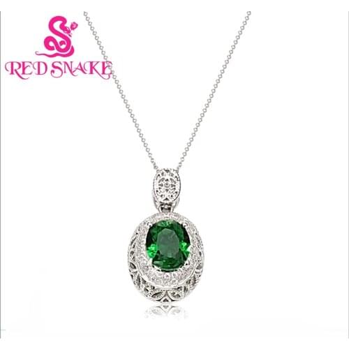RED SNAKE Brand Product Special Design Micro Insert Fashion Jewelry Green Pendant for Women 3A Zircon 53 Grain of Pebble