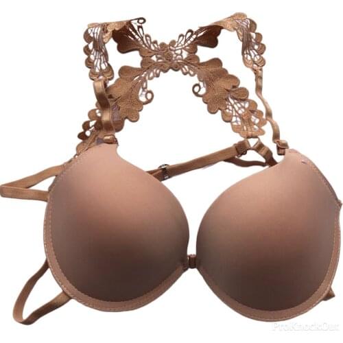 Japanese Lace Push Up Sexy Bra Front Closure Beauty Back Solid Color Bralette Lingerie for Girls Women Brassiere