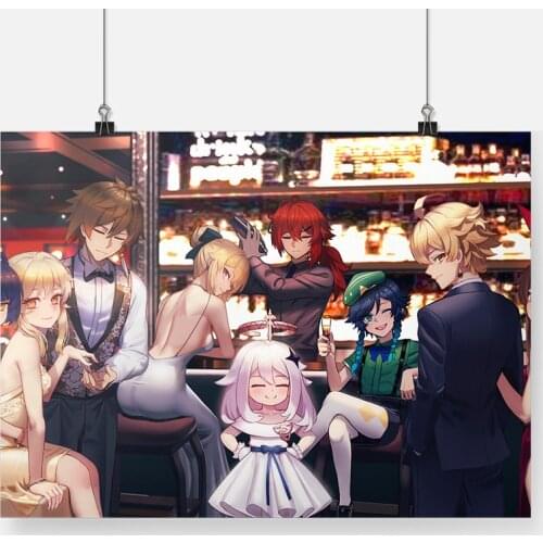 Genshin Impact Characters Fan Art Decoration Prints Home Decor Canvas Dorm Living Room Bedroom Painting Wall Art Poster