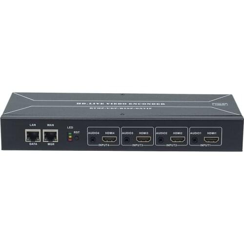 HWCODEC MPEG-4 H264 H265 Video Encoder 4 in 1 HDMI Encoder for IPTV Live Streaming Compatible with ONVIF HTTP RTMP RTSP SRT UDP