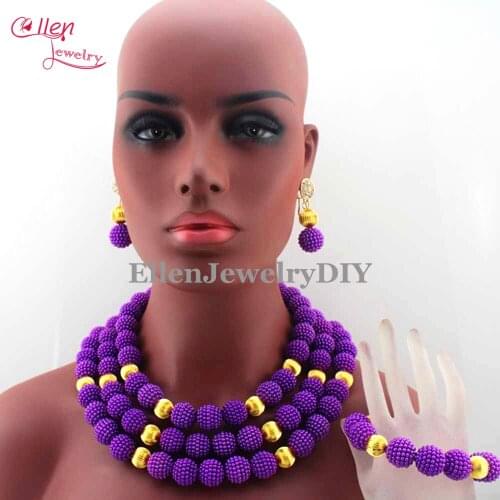 Earrings African Wedding Bridal Jewelry Set Dubai Wedding Beads African Beads Jewelry Set Women Fashion Free Shipping E1109