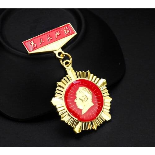 Chinese Style Chairman Mao Head Portrait Badge Medal Pendant Serve People Brooch Collection Souvenir DIY Collar Decor Accessory