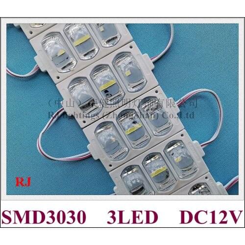 Injection led light module Wheel brow lamp light for cars trucks long vehicle SMD 3030 DC12V 3 led 3W 330lm IP65 68mm*38mm