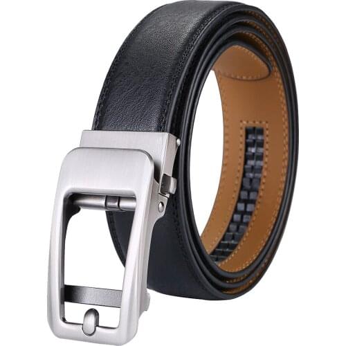Hot Men Alloy Automatic Buckle Two Layer Leather Belt PU Face Casual Business Belt DSA1