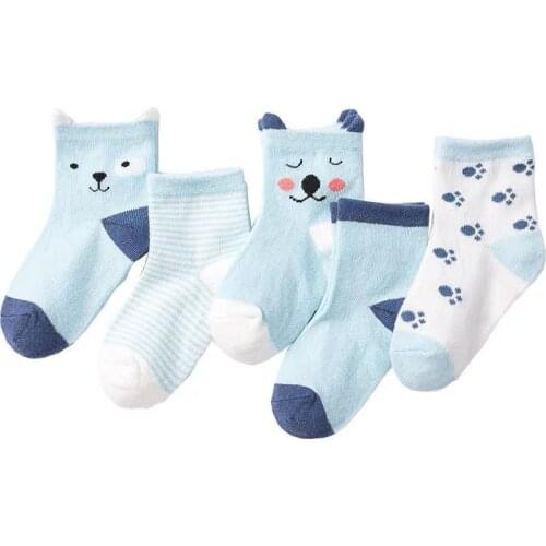 5Pairs/lot Baby Socks Cartoon Pure Cotton Newborn Socks Boy Girl Socks Baby Socks Children Cotton Socks