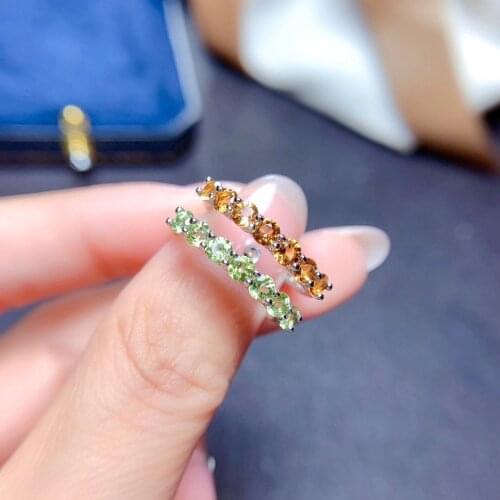 New olivine ring Topaz Ring womens gift simple and exquisite hot selling girls gift