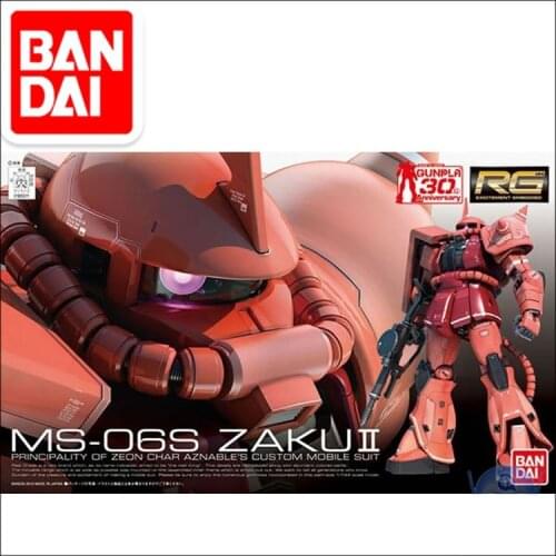 Original Gundam RG 1/144 Model MS-06S ZAKU 2 PRINCIPALITY OF ZEON CHAR AZNABLE Mobile Suit THE ORIGIN GTO Kids Toys BANDAI