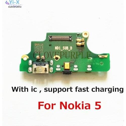 Original Dock Connector USB Charging Board with Full component Charger Port Flex Cable for Nokia 5 Replacement Parts