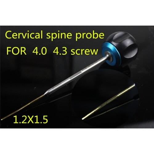 Medical orthopedic instrument Cervical spine probe 1.2X1.5MM for 4.0 4.35 bone screw open circuit device hole Open cone Reamer