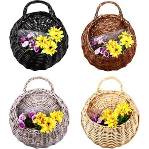Birds Nest Wall Hanging Basket Wicker Gardening Home Garden Wedding Wall Decoration JA55