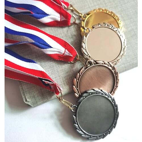 Blank Wheat fringe Medals Gold Color Medal and Silver Color Medal and Branze Color Medal print for free on the blank