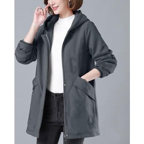 Plus size Sweater Women Korean Windbreaker Autumn Winter Long Trench Coat Chaqueta Mujer Plus Velvet Thick Warm Parka Overcoat