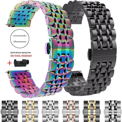 Stainless steel Strap For Xiaomi Huami Amazfit GTR 47mm 42mm Band Bracelet For Amazfit Stratos 3 GTS Bip S 20mm 22mm Watchbands