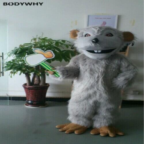 Gray Long Fur Husky Wolf Dog Mascot Costume Party Cosplay Outfit Fursuit Halloween Cartoon Dress Carnival Xmas Easter Ad Clothes