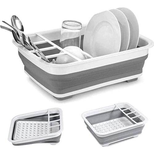 Telescopic Drain Rack Storage Bowl Rack Kitchen Accessories Tableware Placement Basket Folding Fruit and Vegetable Water Filter