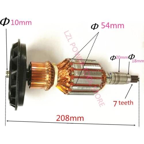 7 teeth AC220-240V Rotor Anchor Armature Replace for Bosch GSH11E GBH11DE GSH 11E GBH 11DE Hammer Drill Engine motor