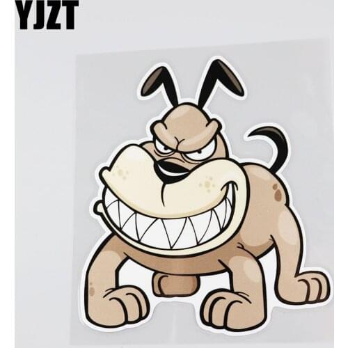YJZT 13CMX14.6CM Animals Lovely The Dog Car Sticker Decal 13B-0118