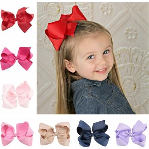 1pcs/set Solid Color Infant Ribbon Hair Bow with Clips Baby Girls Hairpins Children Birthday Gifts Photography Props Accessories