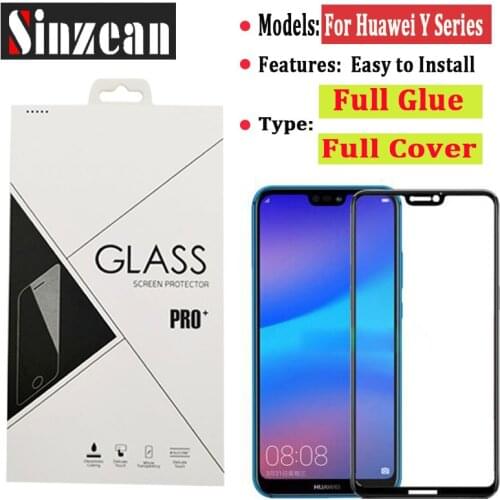 100pcs For Huawei Y5P/Y6P/Y7P 2020/Y9 Prime 2019/Y7 2020/Y6 2019 Full glue tempered glass Screen Protector