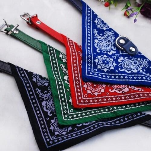 1000 pcs/lot Adjustable Pet Dog Puppy Cat Triangle Neck Scarf Bandana PU Collar Neckerchief