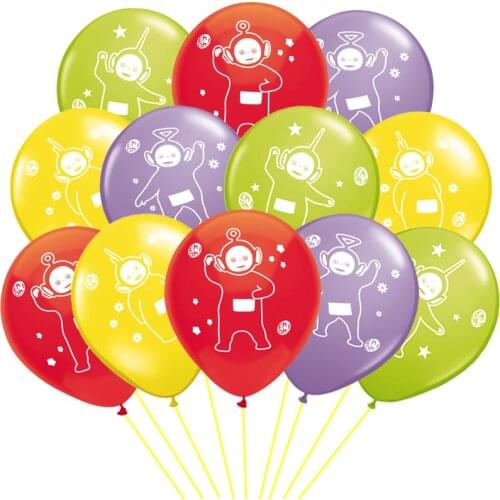 12pcs 12inch Cartoon Teletubbies Balloon Latex Balloons Funny TV Show Star Happy Birthday Home Party Decoration Baloons Kid Toys