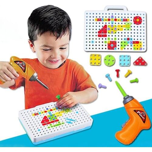 149/193Pcs Boys Toys Kids Electric Drill Puzzle Drill Toys Screws Assembled Design Building Game Creative Educational Game