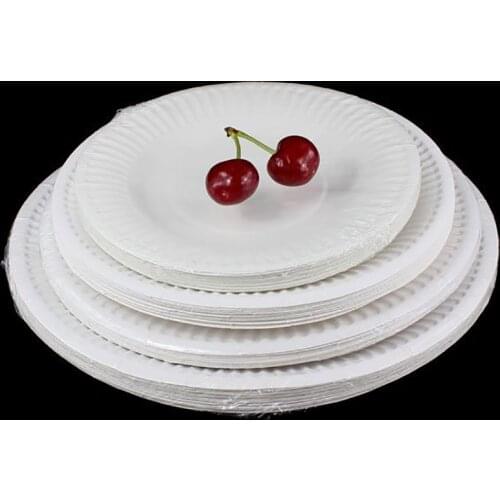 20Pcs Disposable Plates White Paper Dish Kids Birthday Plates Baby Shower Wedding Party Cake Pan Tableware Supplies