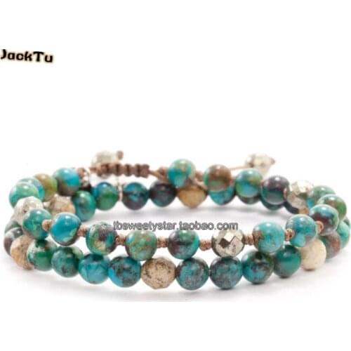 Africa green stone beaded bracelet set jewelry for woman