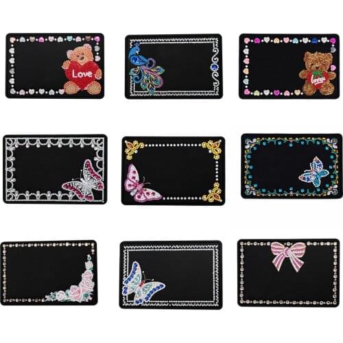5D DIY Special shaped Diamond Painting Car Dashboard Sticky Anti-Slip PVC Mat Butterfly Animal Style Auto Non-Slip Sticky Mat