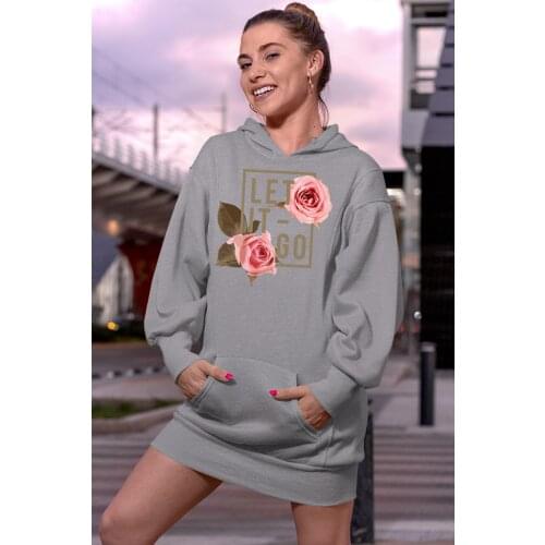 Angemiel Wear Let It Go Gray Dress Sweatshirt Tunik