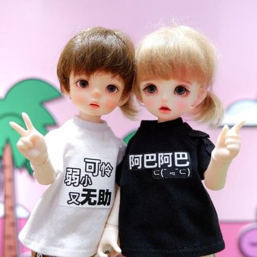 BJD 1/6 baby clothes text set T-shirt vest big 6 point Yosd 30cm doll clothes