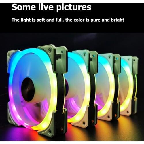 Computer Case CPU Cooler PC Cooling Fan DC 12V RGB 6 Pin 120mm Quiet Wireless for Household Stuff Cooling Accessories