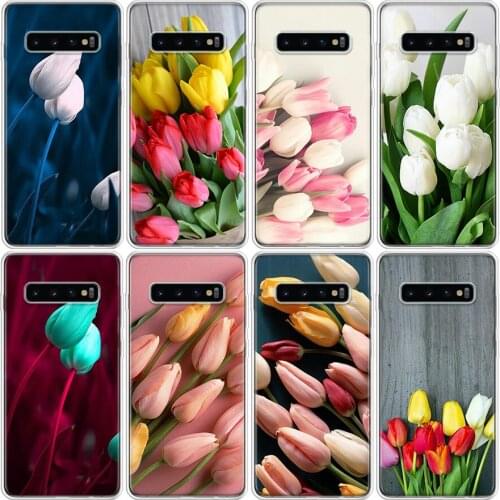 Tulip Flower Phone Case For Samsung Galaxy S7 S8 S9 S10 S10E S20 S21 FE Note 8 9 10 20 Ultra J4 J6 J8 Plus Lite Cover