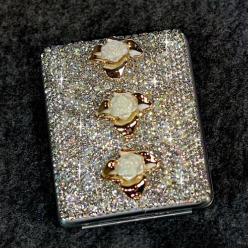 Shiny Petals Flower Crystal Diamond Holder Cigarette Case Slim Metal Portable Anti-pressure Smoke Storage Box Women Gift