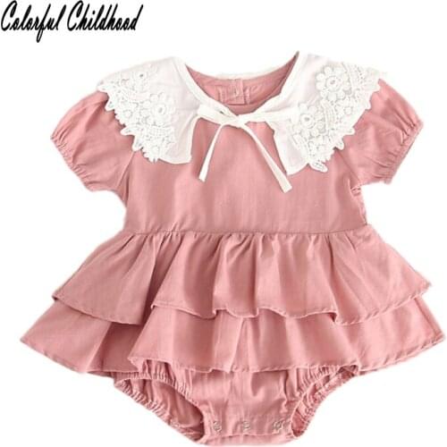 2 Layers infant newborn baby dress summer sweet lace princess costumes toddler girls party wedding dresses children onesies