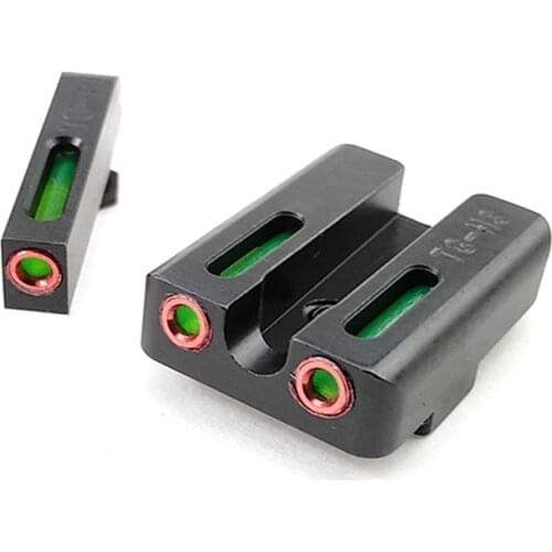 Designed Hunting Red Green Fiber Optic Front with Combat Rear Sights focus lock for Glock